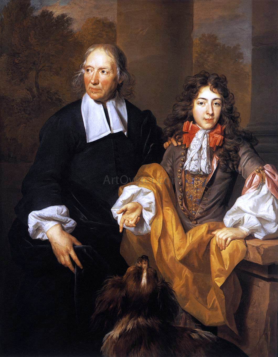 Nicolas De Largilliere Tutor and Pupil - Canvas Print
