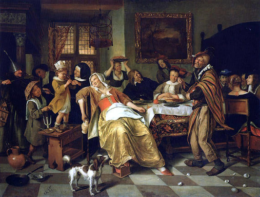 Jan Steen Twelfth Night - Canvas Print