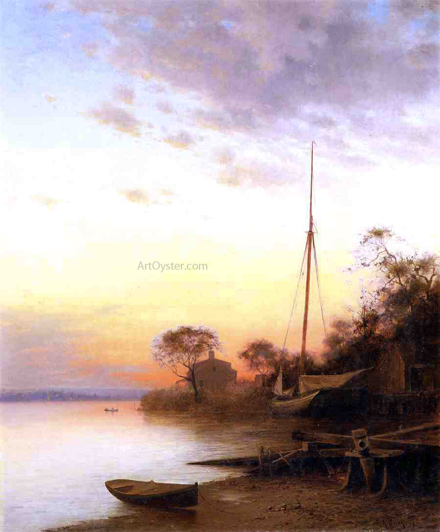 Francis A Silva Twilight along the River - Canvas Print
