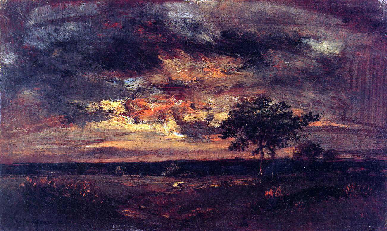 Theodore Rousseau Twilight Landscape - Canvas Print