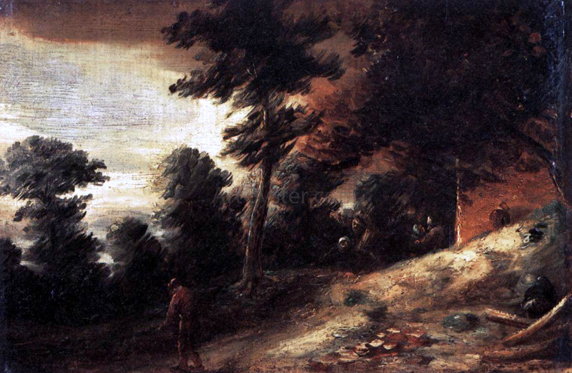 Adriaen Brouwer Twilight Landscape - Canvas Print