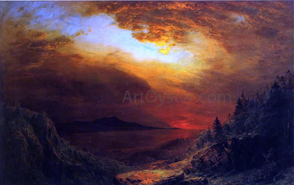Frederic Edwin Church Twilight Mount Desert Island, Maine - Canvas Print
