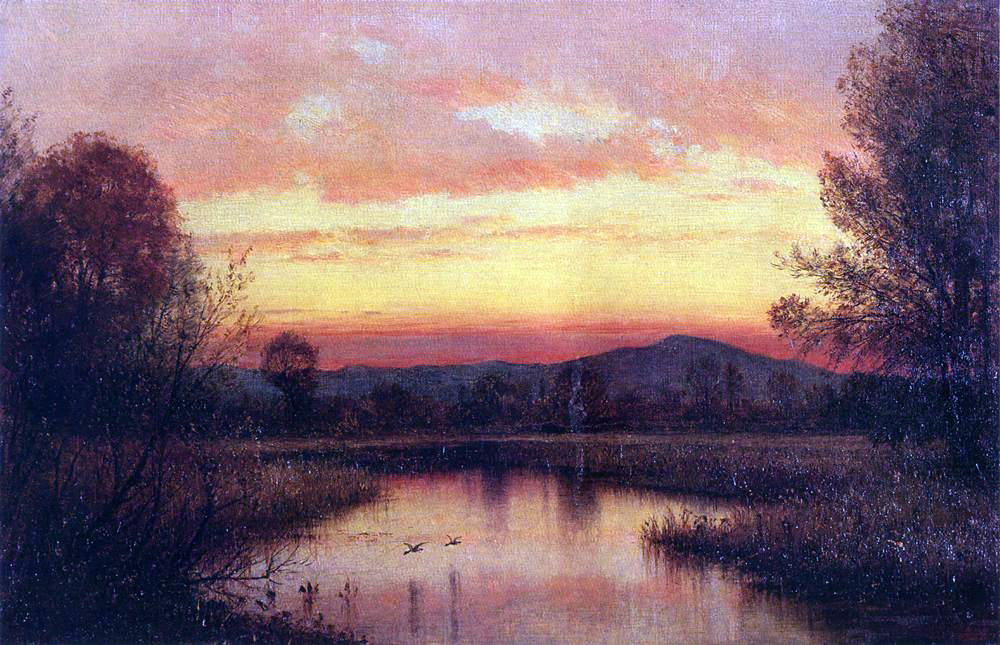 Thomas Worthington Whittredge Twilight on the Marsh - Canvas Print