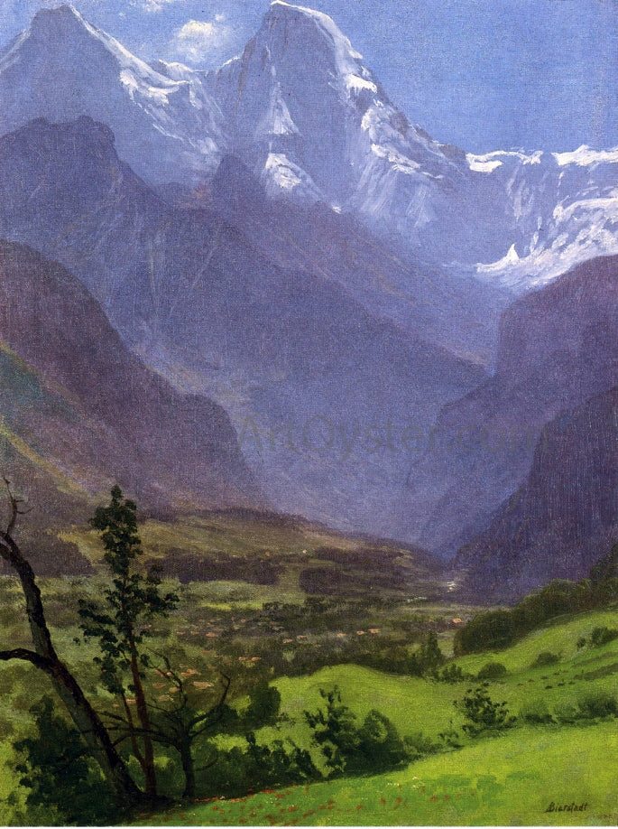 Albert Bierstadt Twin Peaks, Rockies - Canvas Print