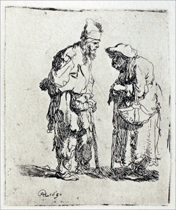 Rembrandt Van Rijn Two Beggars, a Man and Woman - Canvas Print