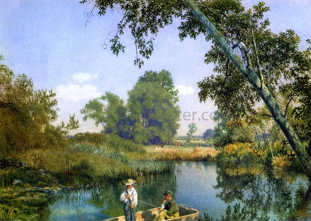 John William Hill Two Boys in a Rowboat - Canvas Print