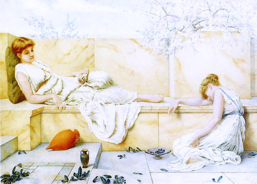 Henry Ryland Two Classical Figures Reclining - Canvas Print