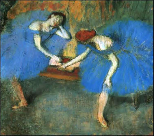 Edgar Degas Two Dancers in Blue - Canvas Print