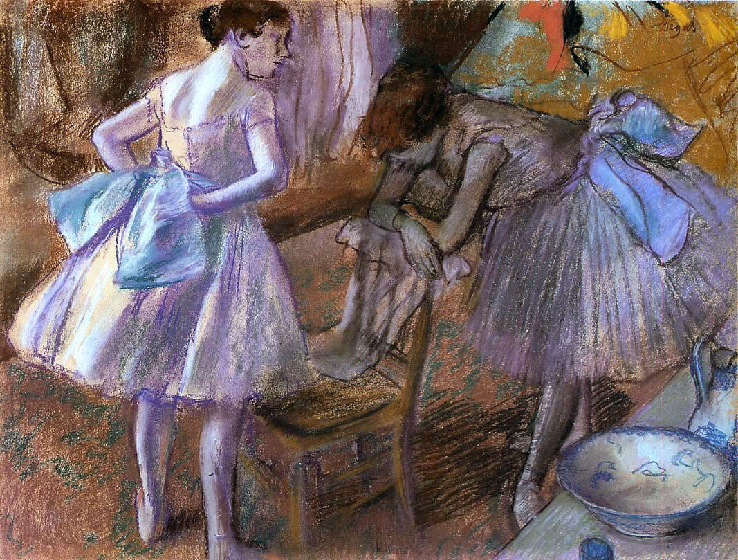 Edgar Degas Two Dancers in Their Dressing Room - Canvas Print