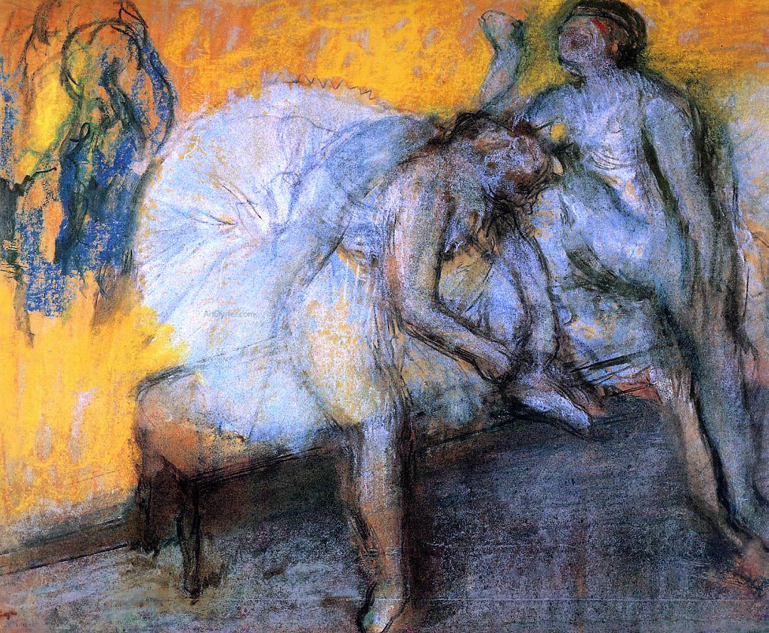 Edgar Degas Two Dancers Resting - Canvas Print