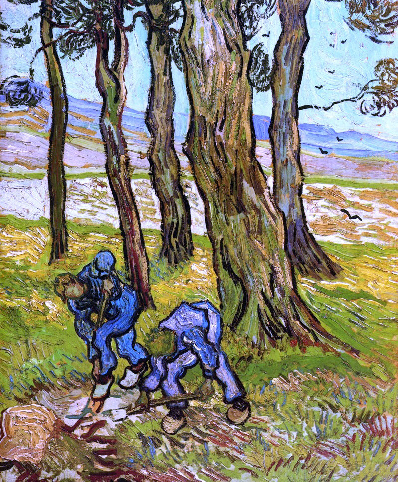 Vincent Van Gogh Two Diggers Among Trees - Canvas Print