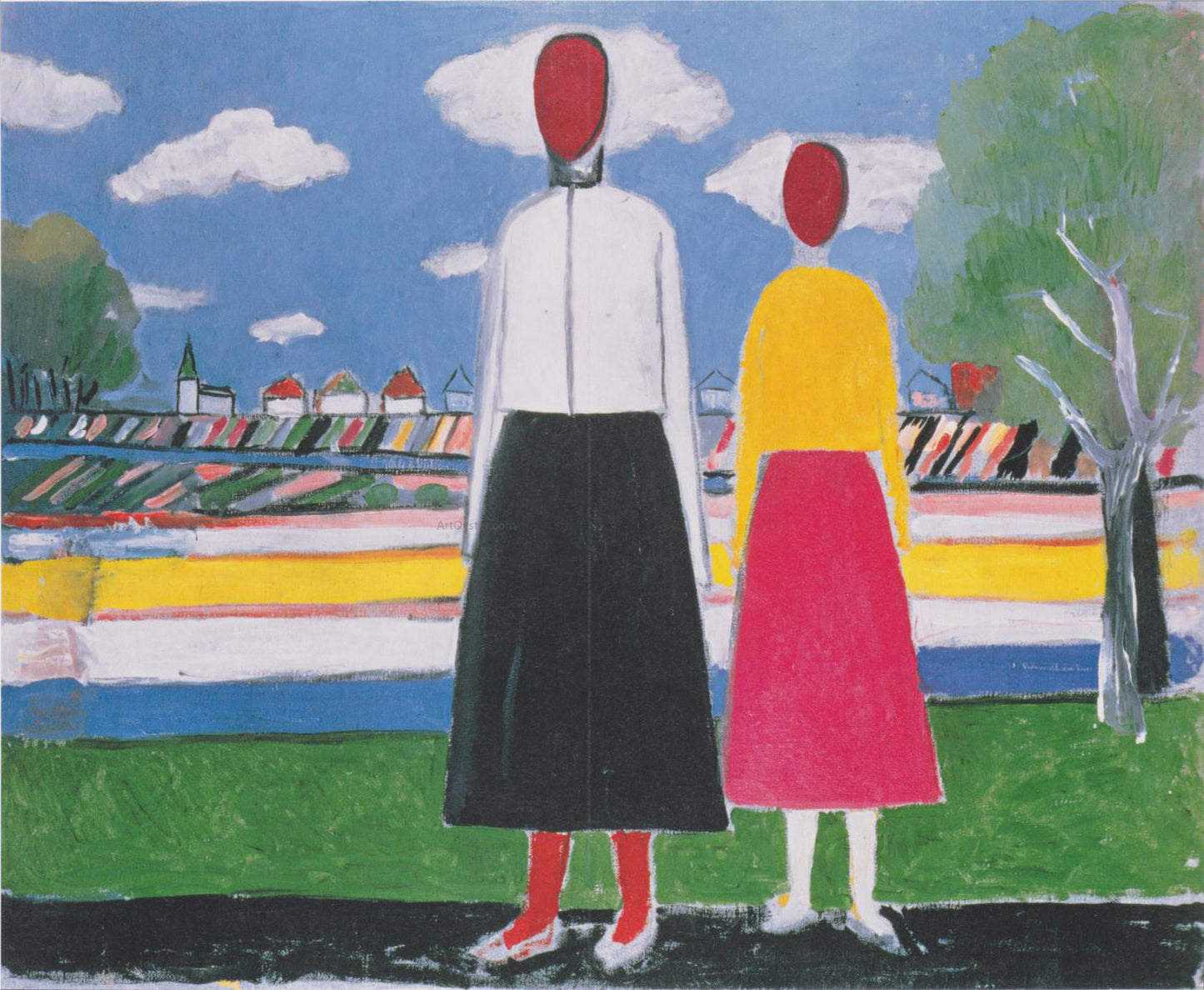 Kazimir Malevich Two Figures in a Landscape - Canvas Print
