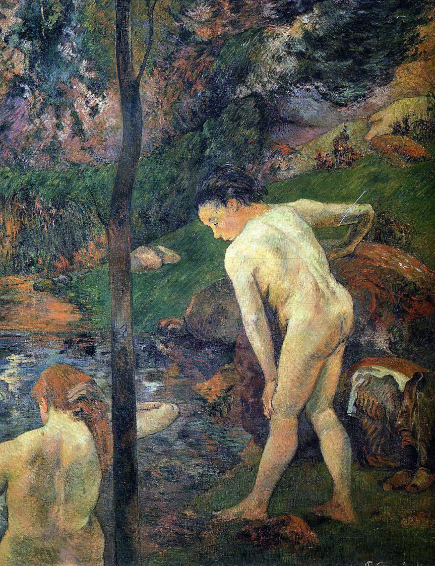 Paul Gauguin Two Girls Bathing - Canvas Print