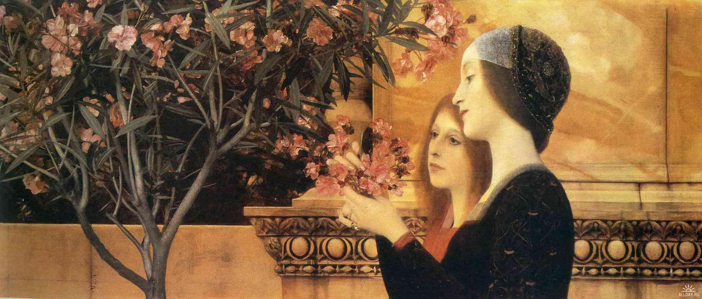Gustav Klimt Two Girls with an Oleander - Canvas Print