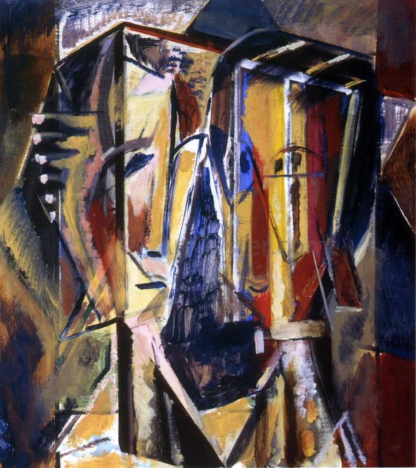 Alfred Henry Maurer Two Heads with Yellow Background - Canvas Print