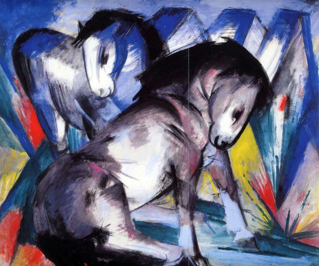 Franz Marc Two Horses - Canvas Print
