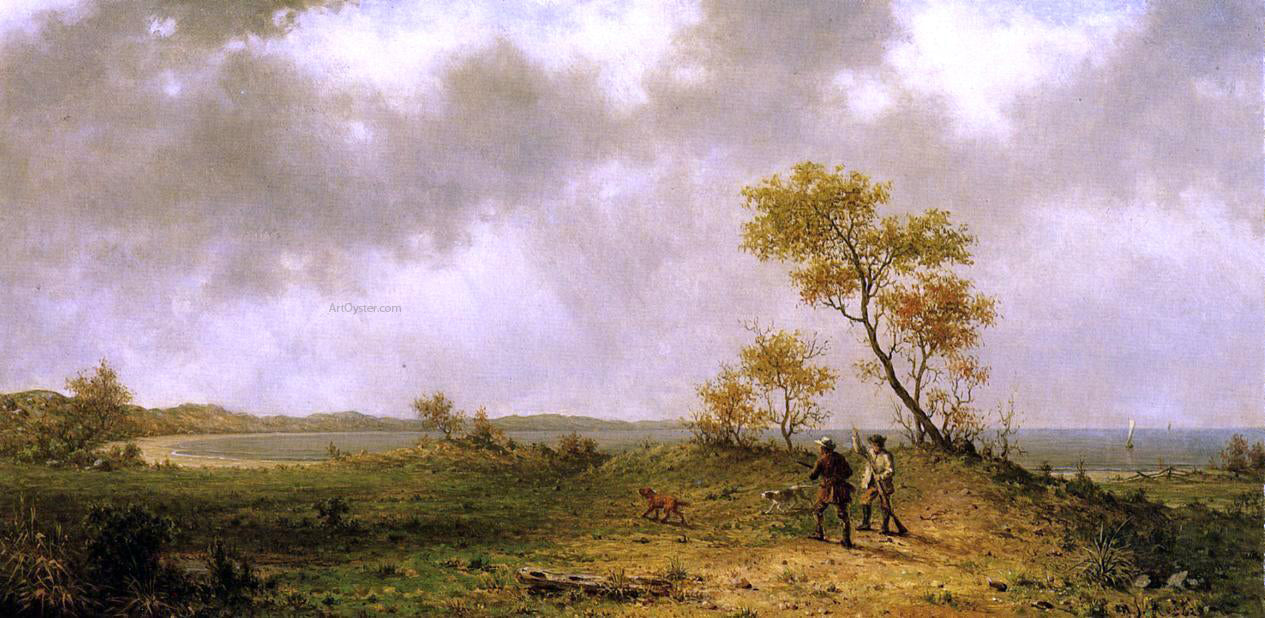 Martin Johnson Heade Two Hunters in a Landscape - Canvas Print