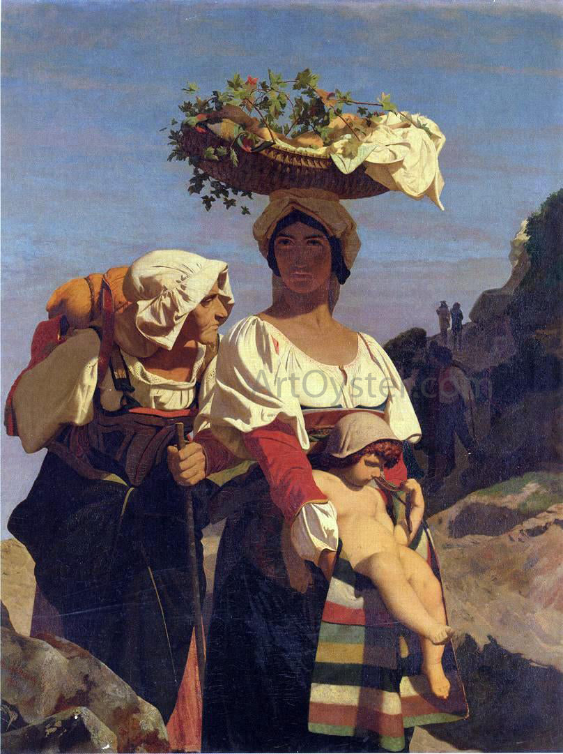 Jean-Leon Gerome Two Italian Peasant Women and an Infant - Canvas Print