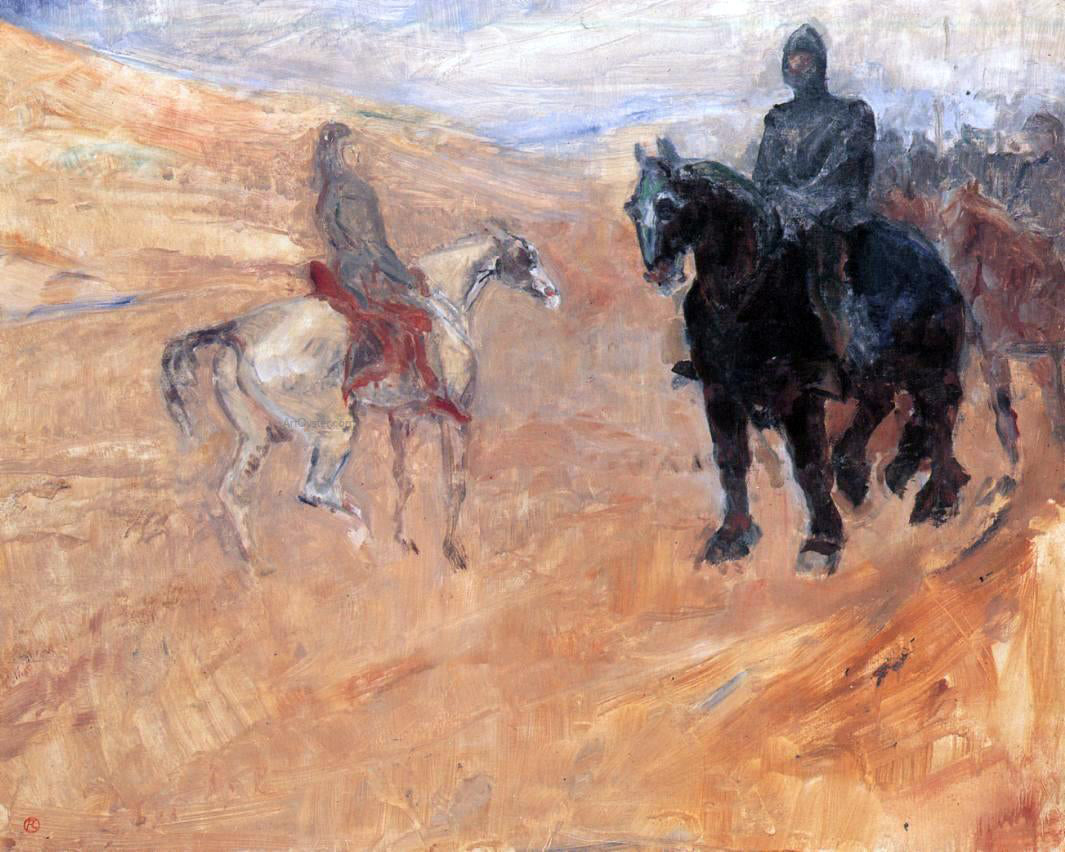 Henri De Toulouse-Lautrec Two Knights in Armor - Canvas Print
