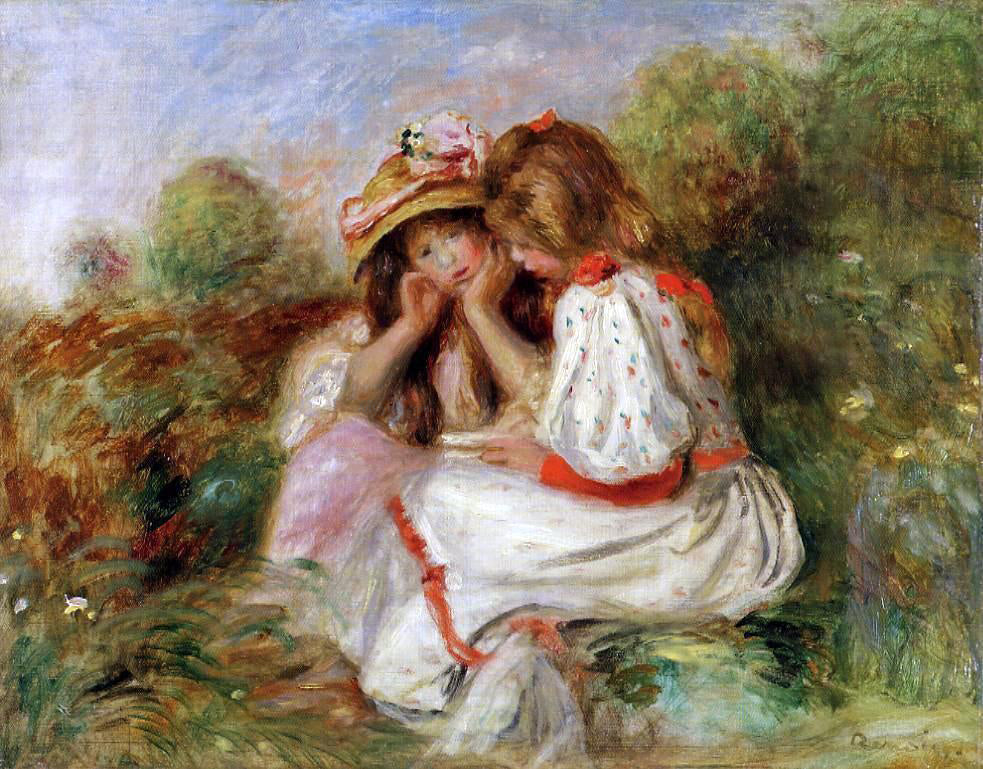Pierre Auguste Renoir Two Little Girls - Canvas Print