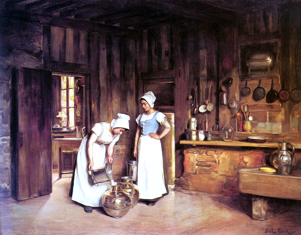 Franck Antoine Bail Two Milkmaids - Canvas Print