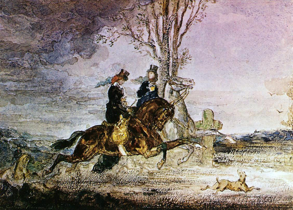 Gustave Moreau Two Modern Horsewomen - Canvas Print