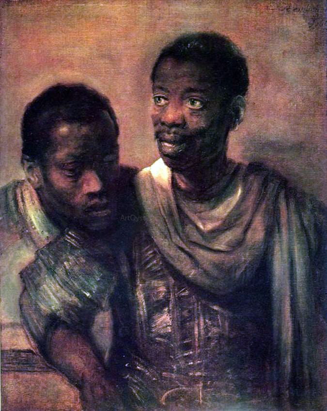 Rembrandt Van Rijn Two Negros - Canvas Print