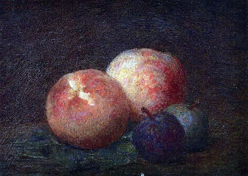 Henri Fantin-Latour Two Peaches and Two Plums - Canvas Print