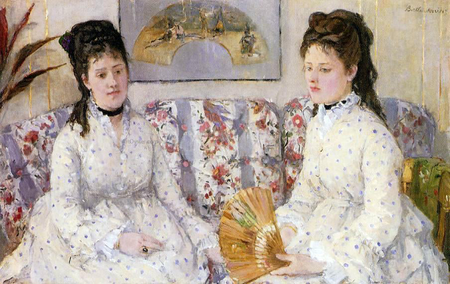 Berthe Morisot Two Sisters on a Couch - Canvas Print