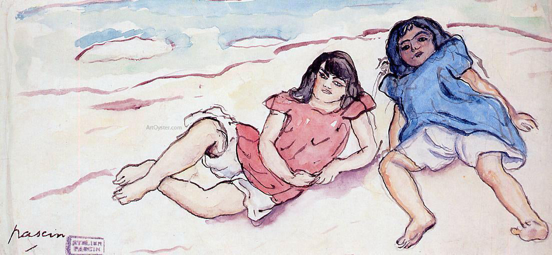 Jules Pascin Two Small Girls - Canvas Print