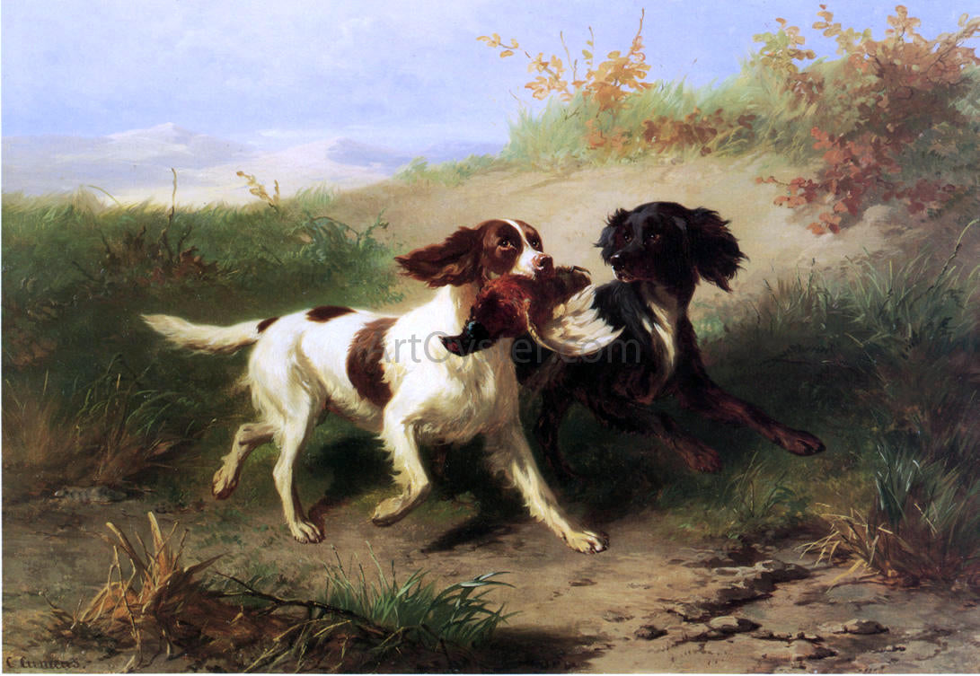 Condradyn Cunaeus Two Spaniels in a Landscape - Canvas Print