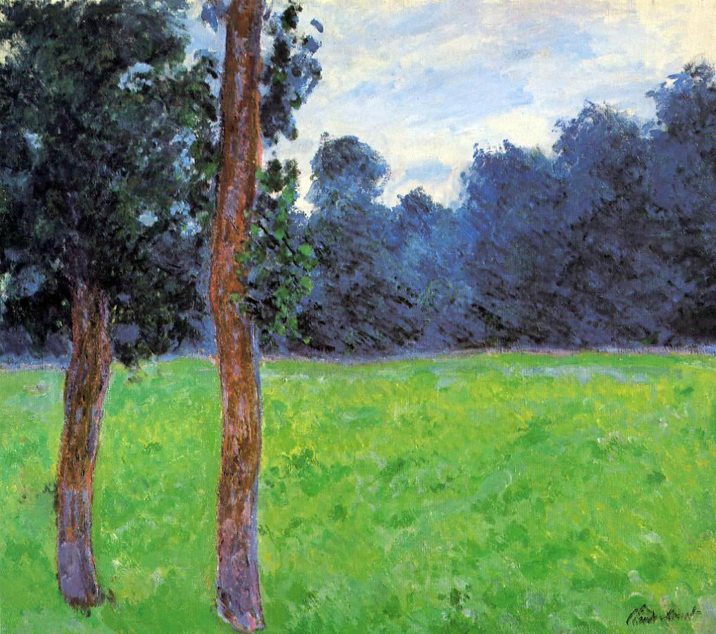 Claude Oscar Monet Two Trees in a Meadow - Canvas Print