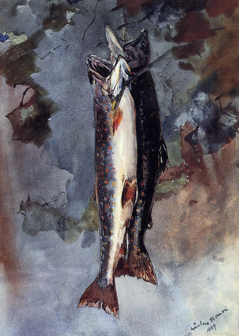 Winslow Homer Two Trout - Canvas Print