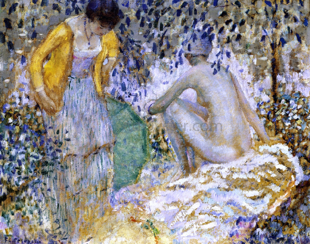 Frederick Carl Frieseke Two Women on the Grass - Canvas Print