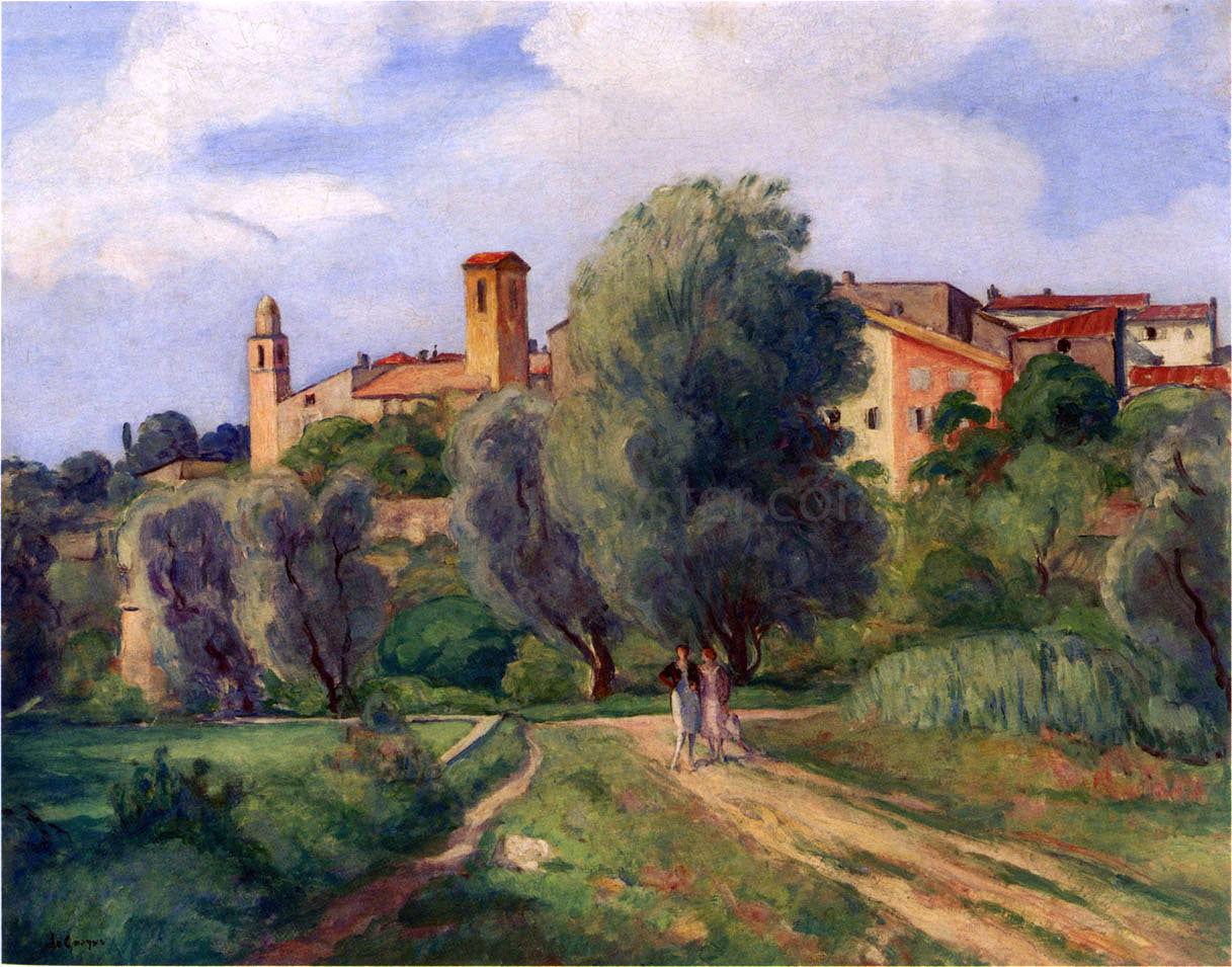 Henri Lebasque Two Women Taking a Walk - Canvas Print