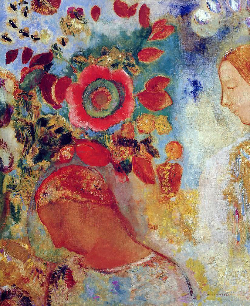 Odilon Redon Two Young Girls among Flowers - Canvas Print