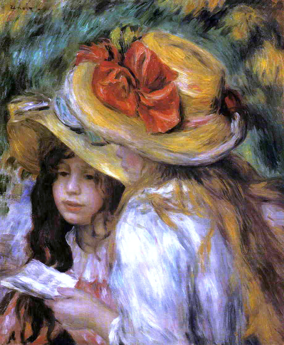 Pierre Auguste Renoir Two Young Girls Reading - Canvas Print