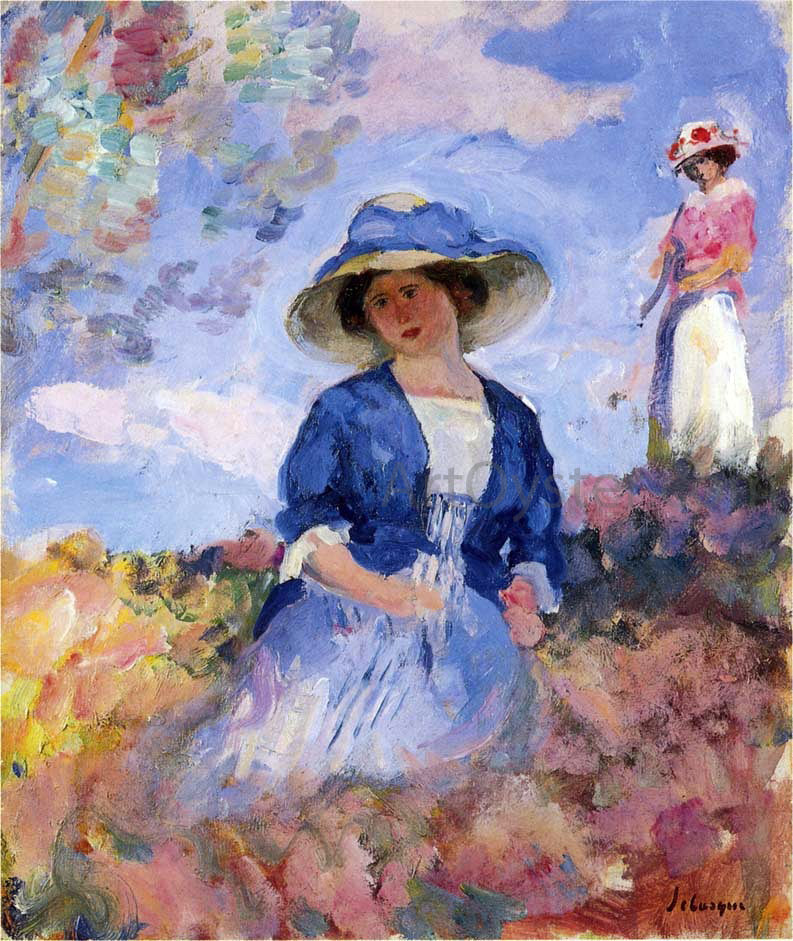 Henri Lebasque Two Young Women in the Field - Canvas Print