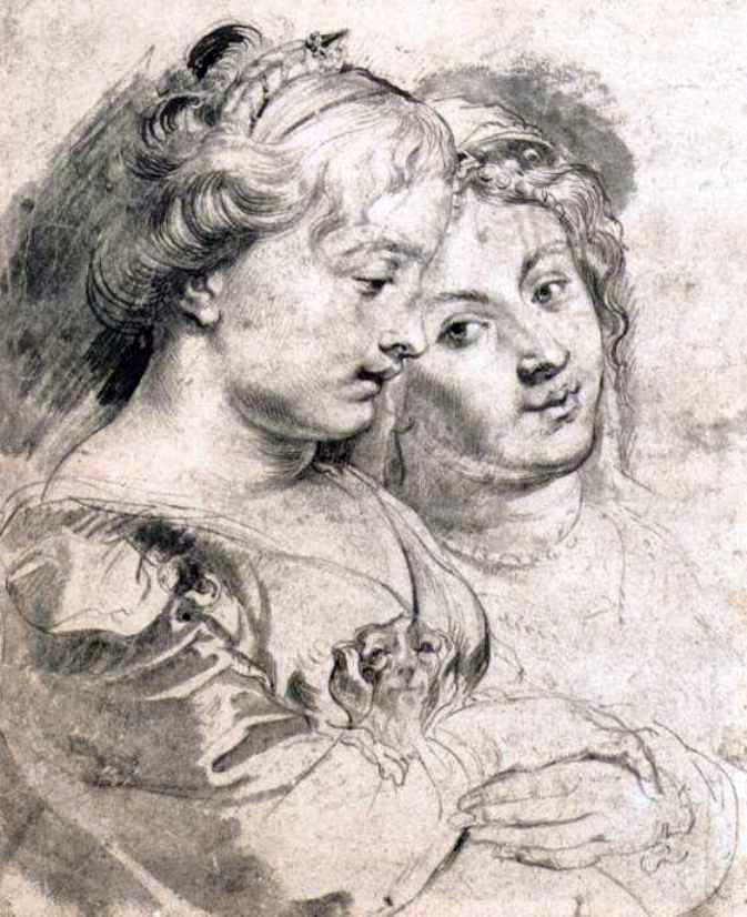 Peter Paul Rubens Two Young Women with a Dog - Canvas Print