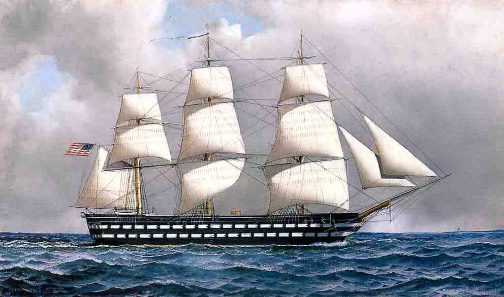 Antonio Jacobsen U. S. Ship-of-The-Line - Canvas Print