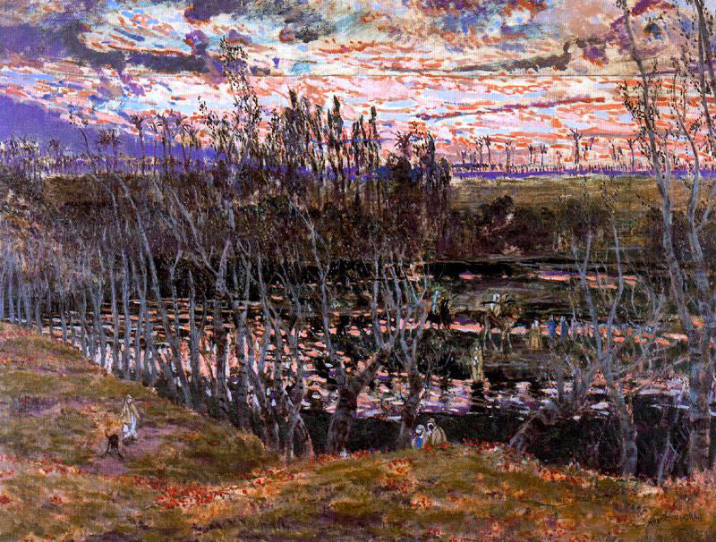 Antonio Munoz Degrain Un Vado en el Rio Jordan - Canvas Print