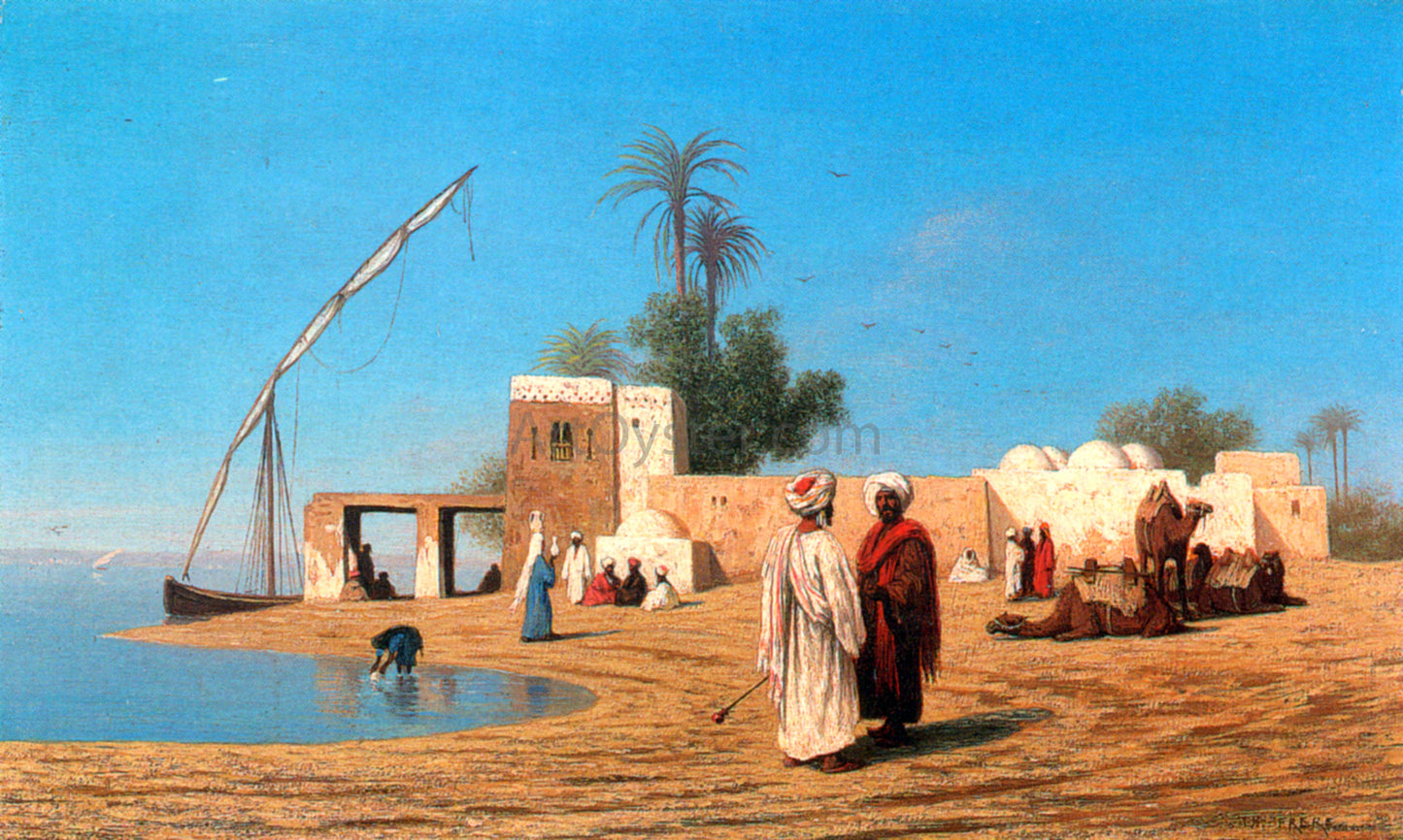 Charles Theodore Frere Un vilage aux bords de Nil - Haute Egypte - Canvas Print