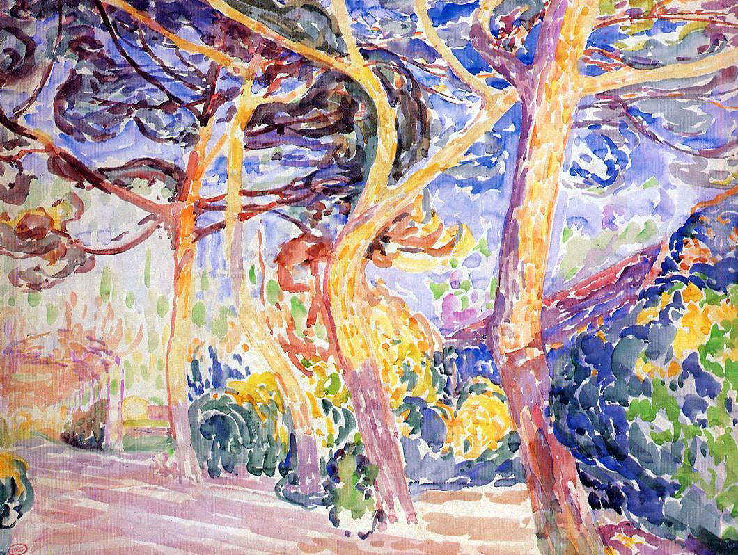Henri Edmond Cross Under the Pines - Canvas Print