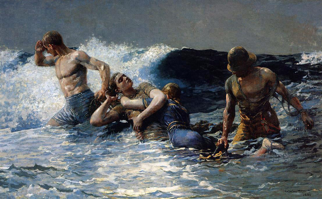 Winslow Homer Undertow - Canvas Print