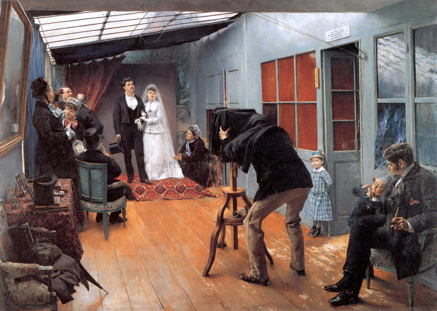 Pascal Adolphe Jean Dagnan-Bouveret Une Noce chez le photohraphe - Canvas Print