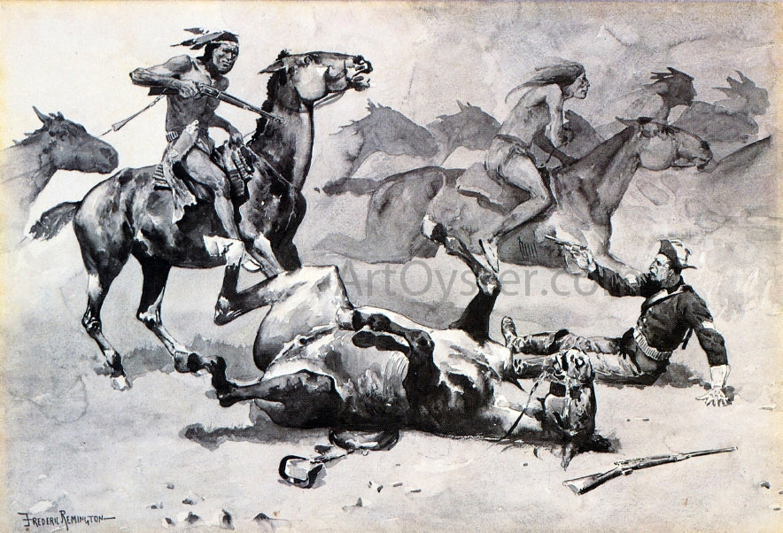 Frederic Remington Unhorsed - Canvas Print