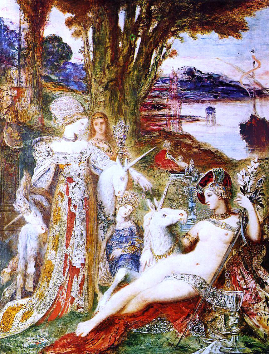 Gustave Moreau Unicorns - Canvas Print