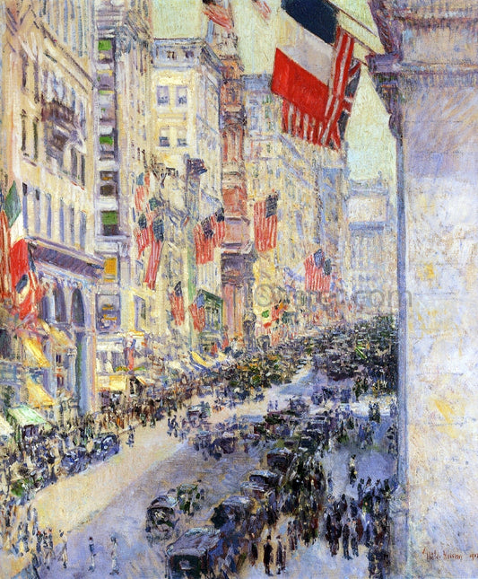 Frederick Childe Hassam Up the Avenue from Thirty-Fourth Street, 1917 - Canvas Print