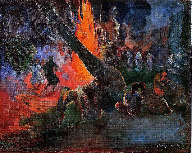 Paul Gauguin Upaupa (also known as Fire Dance) - Canvas Print