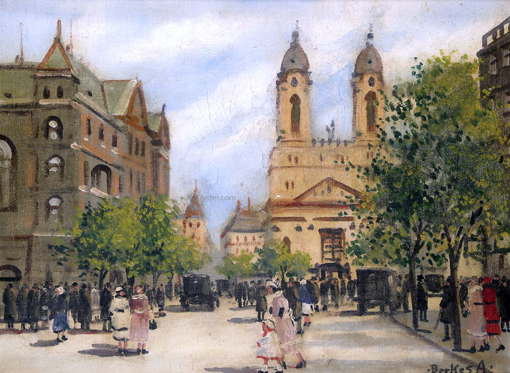 Antal Berkes Utcareszlet - Canvas Print
